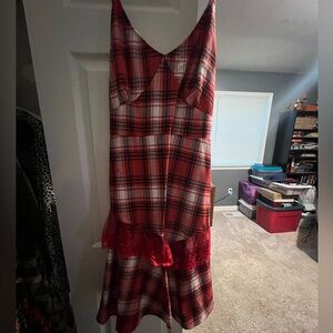Red plaid dress